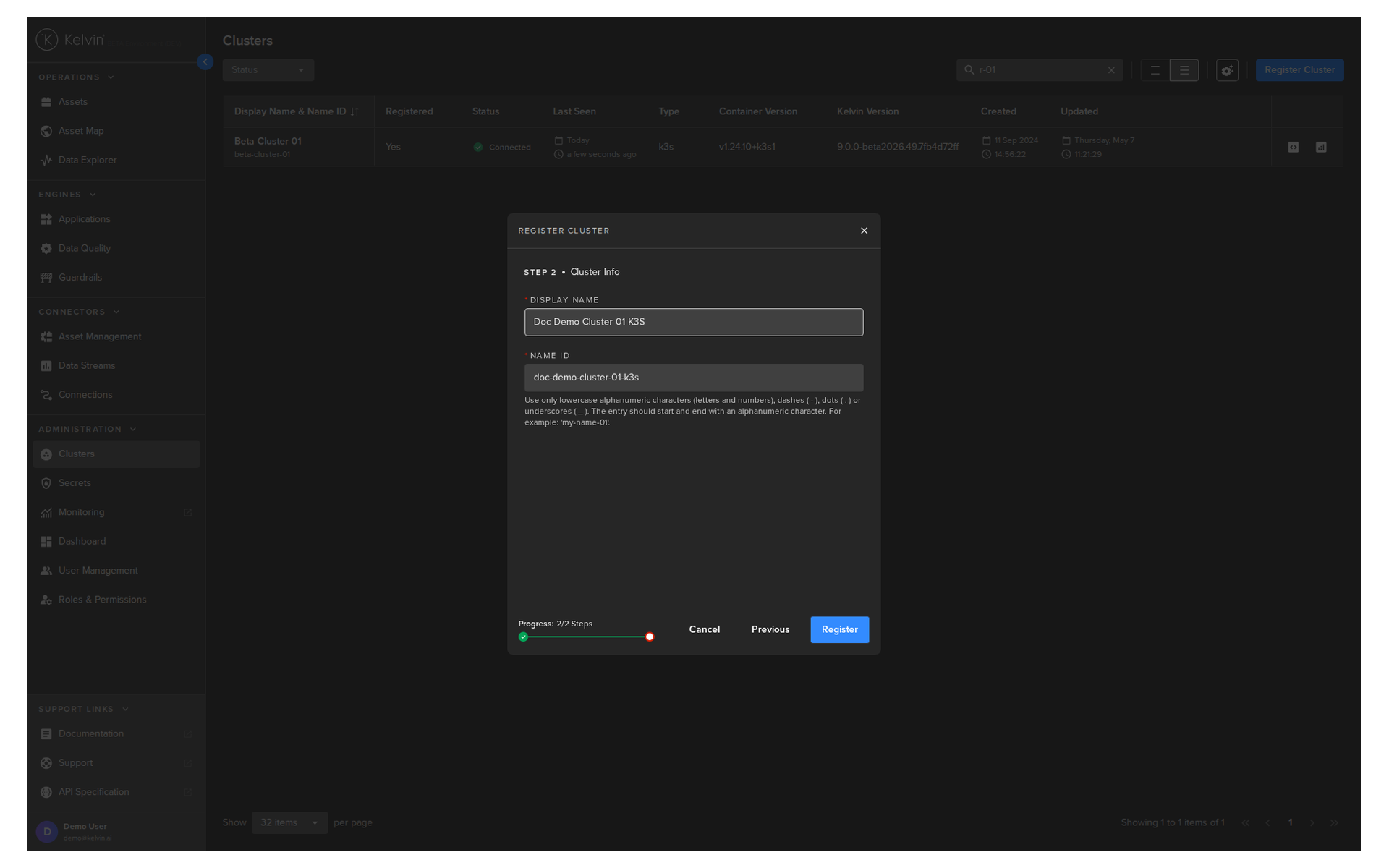 Step 2 - Name the Cluster